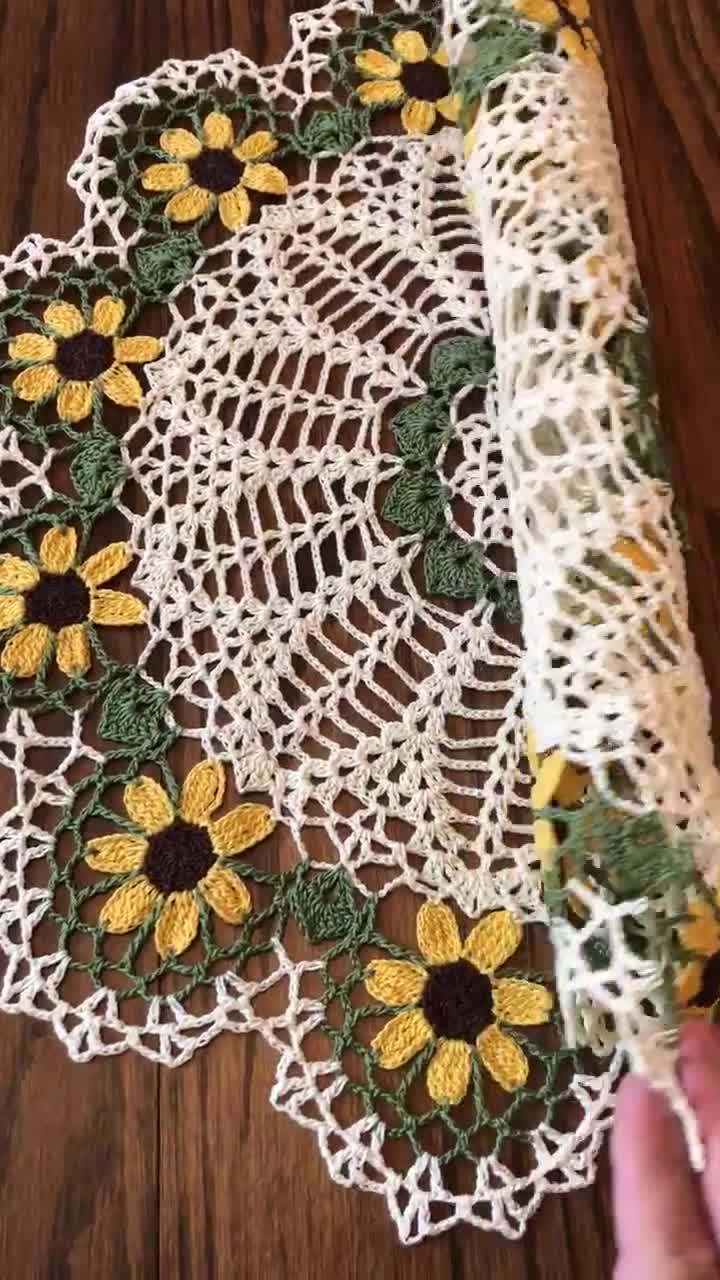 Crochet Doily Made to Order Home Decors Crochet Sunflower - Etsy