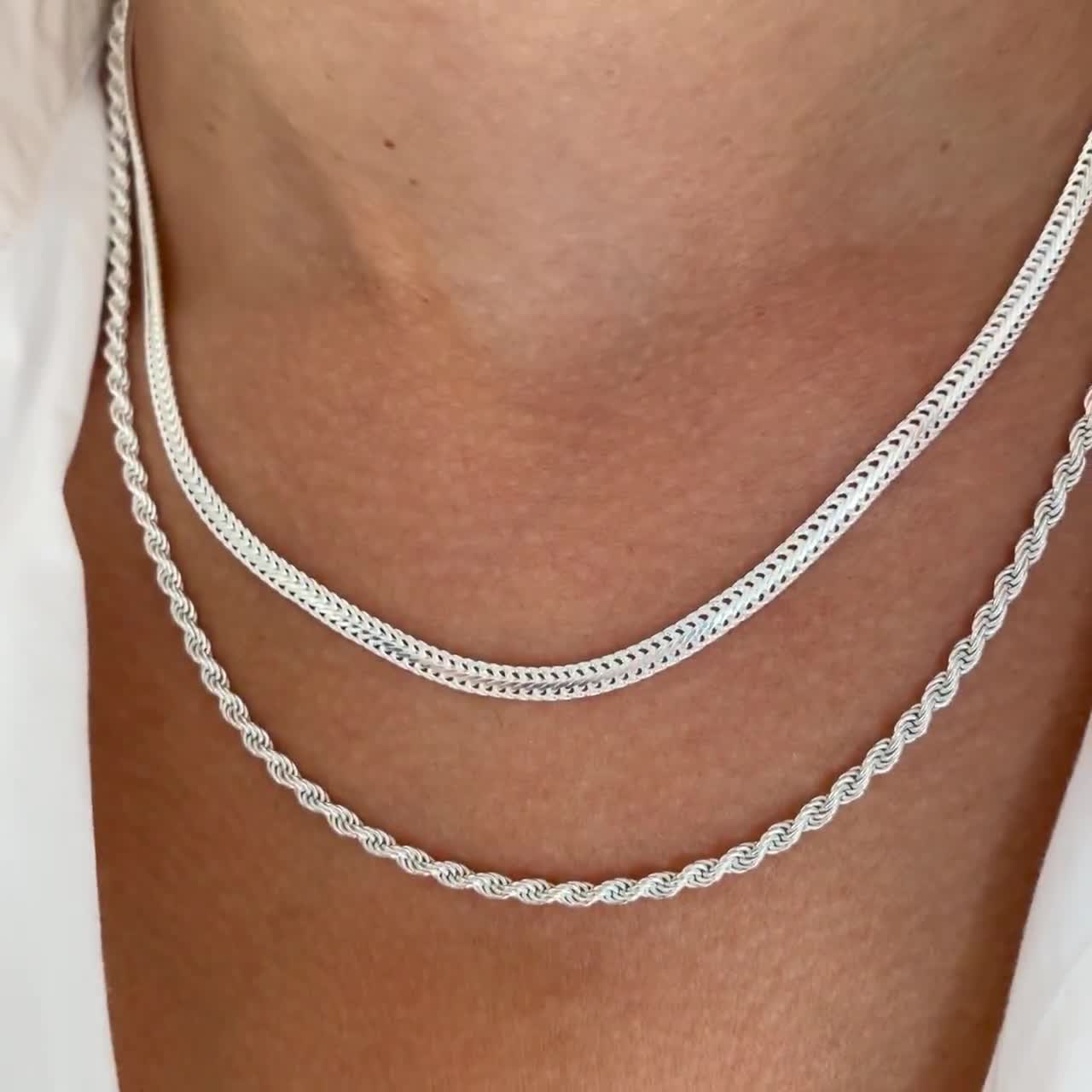 Silver Necklace Minimalist Necklace 925 Sterling High Quality Free Shipping Fine Twist Silver Chain Necklace