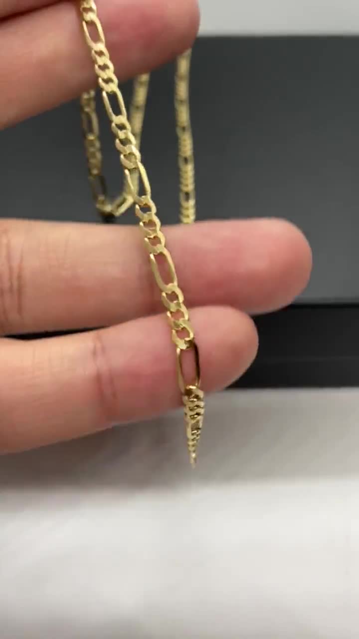 18k gold italian figaro chain necklace