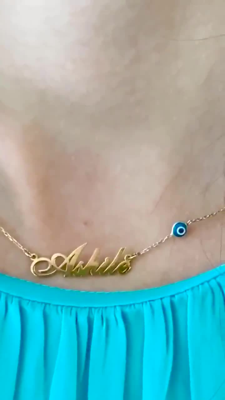 Sterling Silver 24K Gold Plated Name 