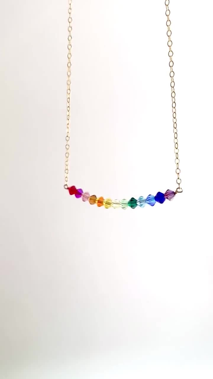 rainbow swarovski necklace