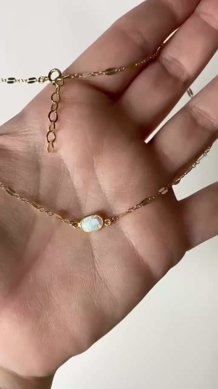 Opal Choker Necklace Gold Choker 