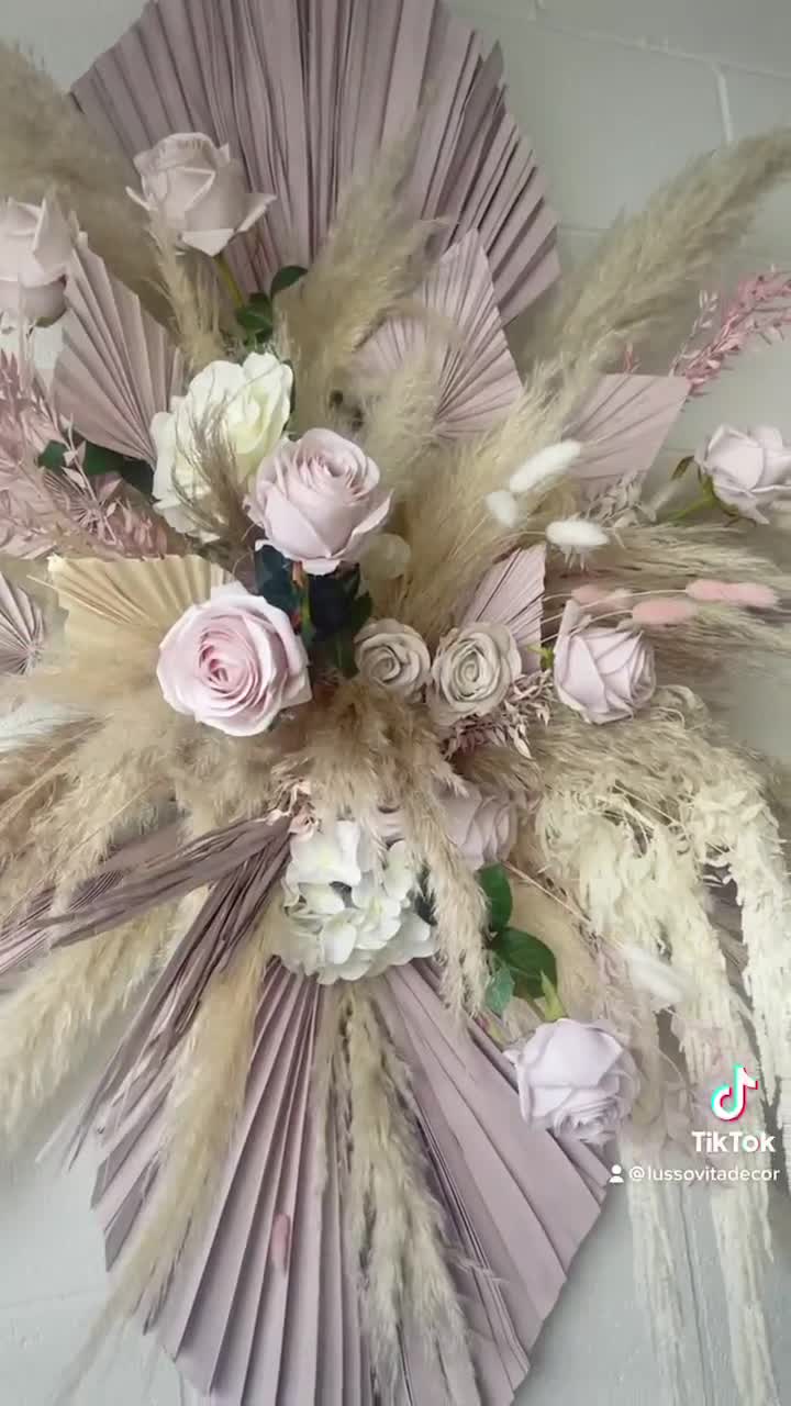 Flores secas disposición arco de las pampas. Hortensia de - Etsy México