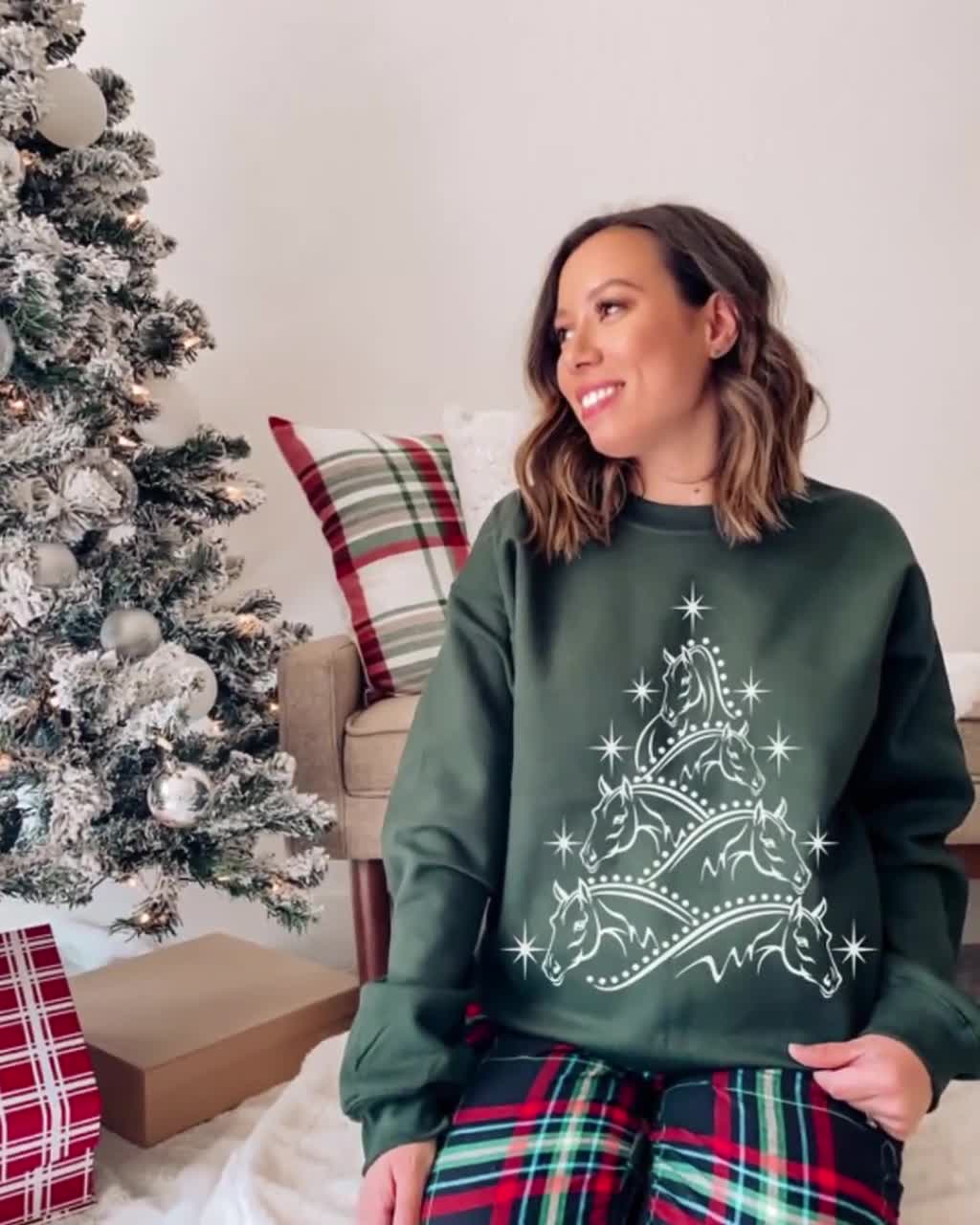 Horse Christmas Sweatshirt Holiday 