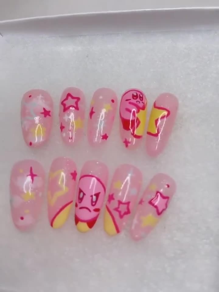 Kirby prensa en las uñas - Etsy México