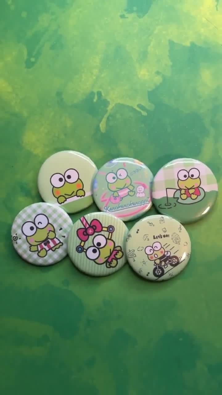 Keroppi Set of 5 Pins-Buttons-Badges-Pinbacks *cute* hello kitty frog kawaii 