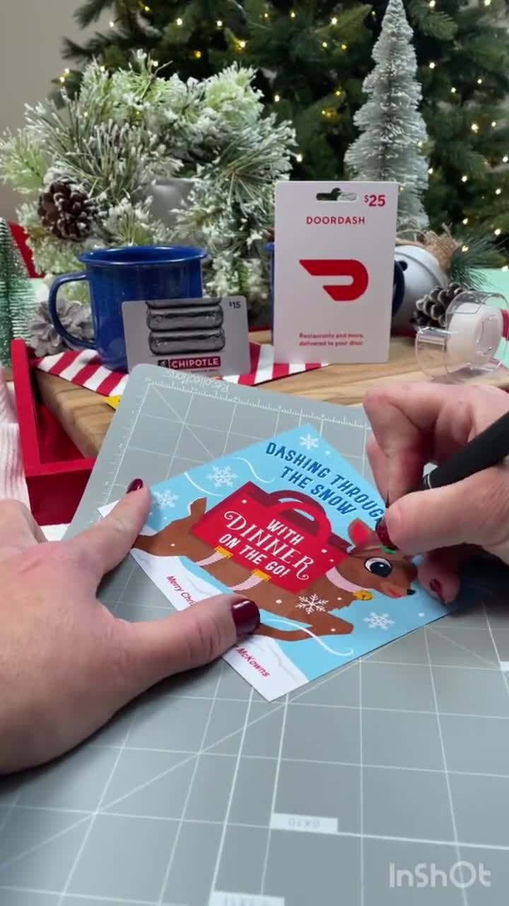 Christmas Reindeer Dinner Gift Card Printable Doordash - Etsy