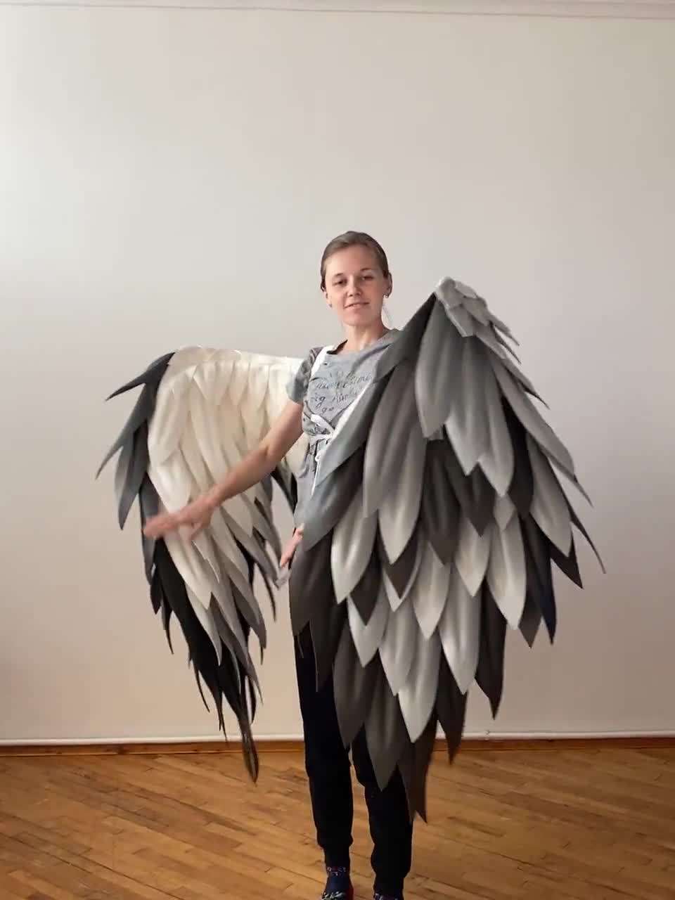 Teen Adult Bird Mythical Angel Wings Grey Costume Accessory