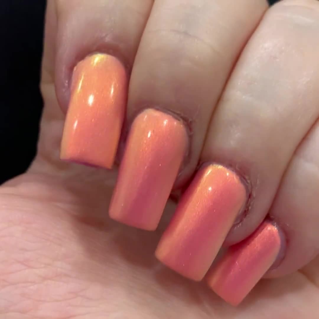 Tropical Glow Peach Orange Pink Yellow glow Pop Nail - Etsy