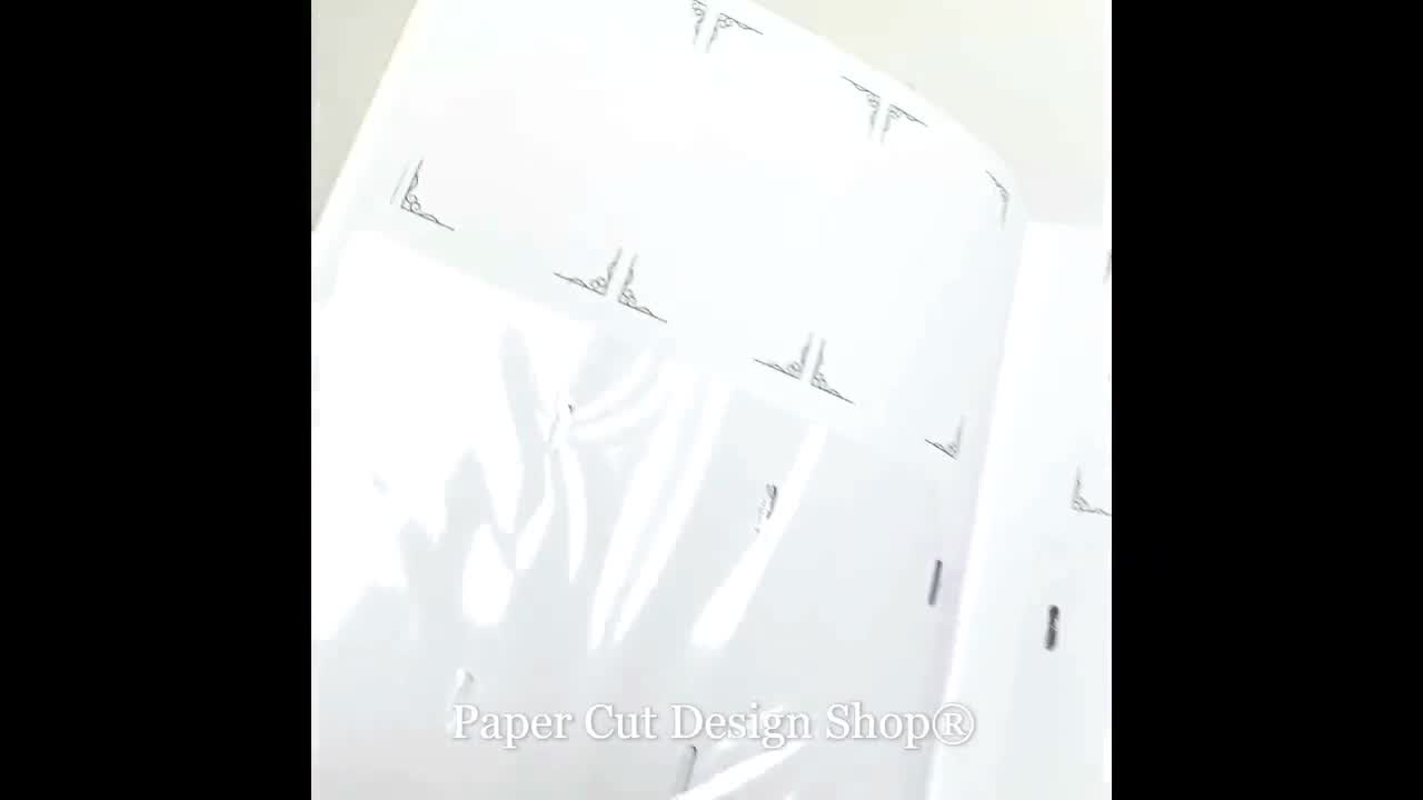 Paper Cut Design Shop Photo Booth Album Box Included Slip-in Plastic Slots Elegant Leatherette Black Album 2x6 Photos